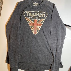 Lucky Brand Triumph Motorcycle Gray Retro Sweatshirt Mens Sz L